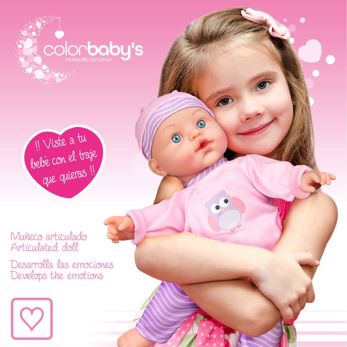 Colorbaby's Bebé blandito con ropa y gorrito