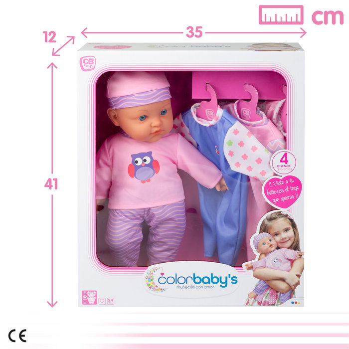 Colorbaby's Bebé blandito con ropa y gorrito