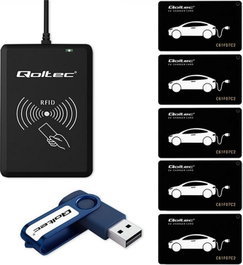 Qoltec Sistema hotelero EV con programador de tarjetas, software y 5 tarjetas EV