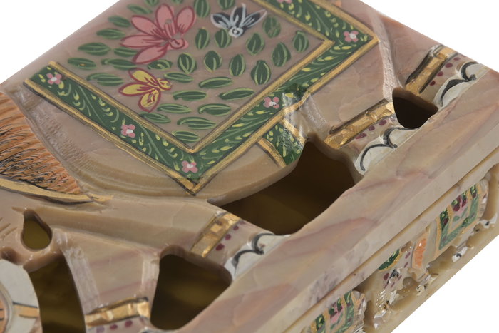 DKD Home Decor Caja Indio Elefante Marron Multicolor 10 x 5.5 x 15 cm