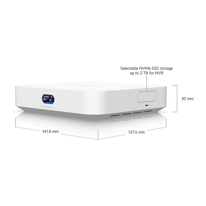 Ubiquiti UniFi Cloud Gateway Max - UCG-Max-NS, Router con Procesador ARM Cortex-A53, 3GB RAM, 5 Puertos LAN