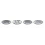 DKD Home Decor Set de 4 Platos de Porcelana Azul y Blanco 20x20x4 cm
