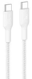 Belkin BoostCharge Pro - Cable USB-C a USB-C 240W, 2m, Carga Rápida, Blanco, Compatible con iPhone 16, MacBook, Galaxy S25, Certificado USB-IF, Trenzado Reciclado