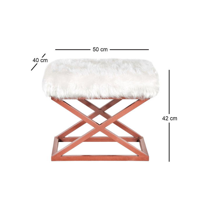 Atelier Del Sofa Puff Cobre y Blanco 50x40x42 cm Atelier Del Sofa Puff Cobre y Blanco 50x40x42 cm