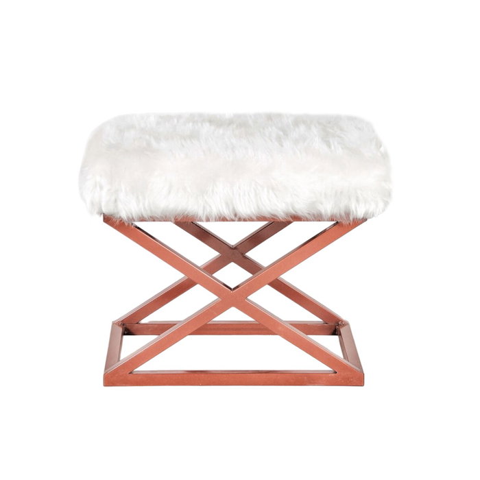 Atelier Del Sofa Puff Cobre y Blanco 50x40x42 cm Atelier Del Sofa Puff Cobre y Blanco 50x40x42 cm