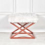 Atelier Del Sofa Puff Cobre y Blanco 50x40x42 cm