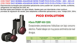 SACI Bomba Aquarium Serie Pump-Pico Evolution 1150 1150 L/H