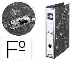 Liderpapel Archivador de Palanca Folio Classic Black Negro Compresor Metal Rado Lomo 75mm