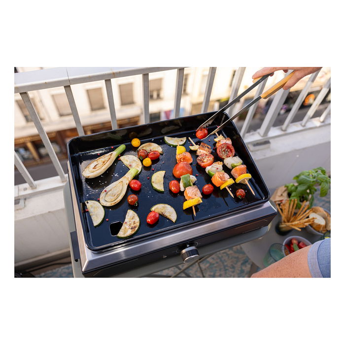 Campingaz Plancha Eléctrica 1 XD para Barbacoa, de Hierro Fundido, 2100W, Área de Cocción 1350 cm², Negro