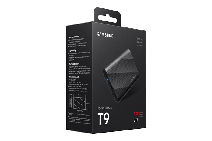 Samsung Portable SSD T9 2 TB Negro