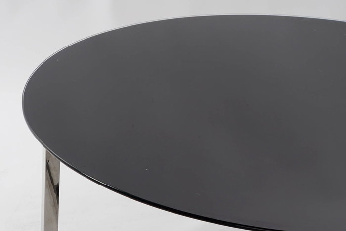 DKD Home Decor Mesa de Centro de Acero y Cristal Negro y Plateado