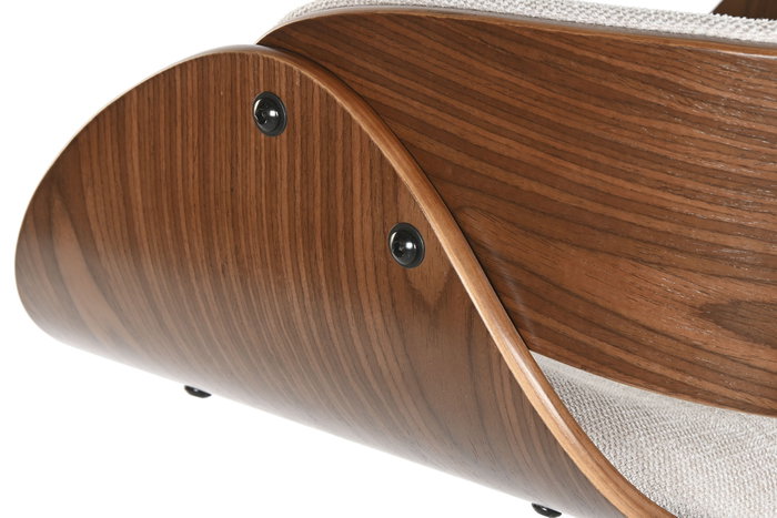 DKD Home Decor Taburete Ajustable de Poliester y Nogal