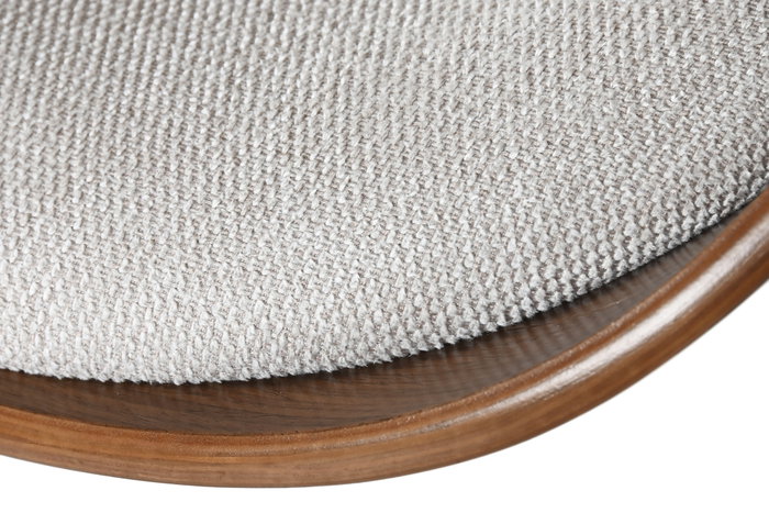 DKD Home Decor Taburete Ajustable de Poliester y Nogal