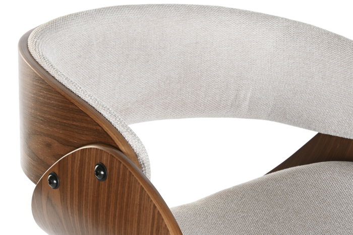DKD Home Decor Taburete Ajustable de Poliester y Nogal