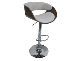 DKD Home Decor Taburete Ajustable de Poliester y Nogal