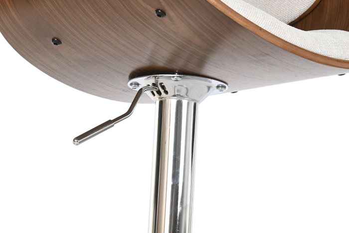 DKD Home Decor Taburete Ajustable de Poliester y Nogal