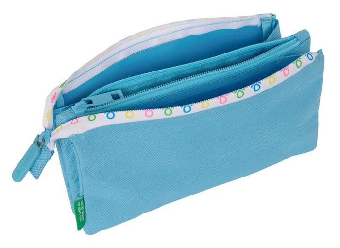 Portatodo Triple Benetton Spring Azul cielo 22 x 12 x 3 cm