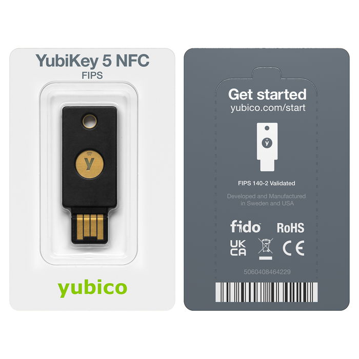 Yubico YubiKey 5 NFC FIPS USB-A | Llave de Seguridad FIPS 140-2 NFC Yubico YubiKey 5 NFC FIPS USB-A | Llave de Seguridad FIPS 140-2 NFC