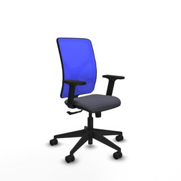 PIQUERAS Y CRESPO Silla de oficina Motilla con mecanismo Sincro, Gris oscuro y Azul