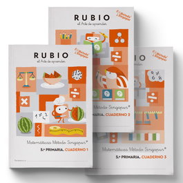 RUBIO Matemáticas Método Singapur 5.º Primaria (Pack de 3 cuadernos)