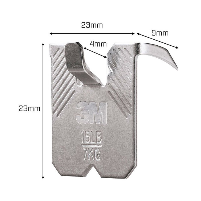 3M Gancho para paredes de yeso 3ph7-2wmr, carga máxima 7 kg, 2 unidades