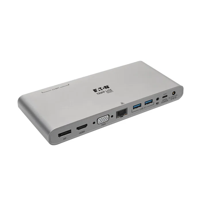 Tripp Lite U442-DOCK4-INT Docking Station USB-C con Triple Pantalla 4K (HDMI, DisplayPort, VGA), Hub USB 3.2 Gen 2 (USB-A/USB-C), Ethernet GbE y Carga PD de 100W