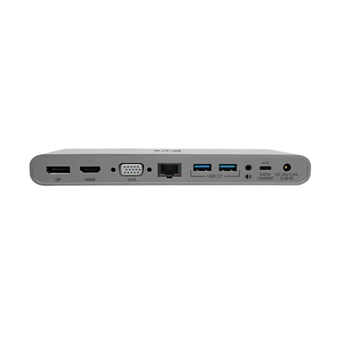 Tripp Lite U442-DOCK4-INT Docking Station USB-C con Triple Pantalla 4K (HDMI, DisplayPort, VGA), Hub USB 3.2 Gen 2 (USB-A/USB-C), Ethernet GbE y Carga PD de 100W