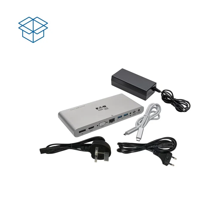 Eaton Docking Station USB-C Triple Display 4K HDMI/DisplayPort VGA Gris