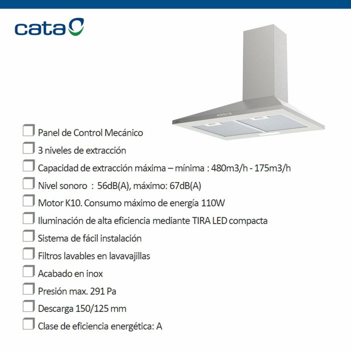 Campana Convencional Cata VK6000X Acero Campana Convencional Cata VK6000X Acero