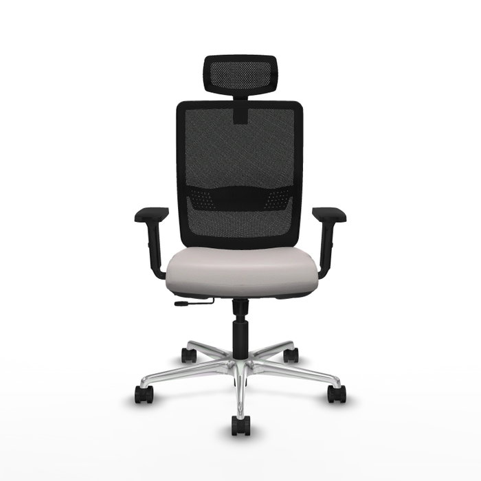 PIQUERAS Y CRESPO Silla de oficina Haches con mecanismo Sincro/Traslack, Blanco y Negro