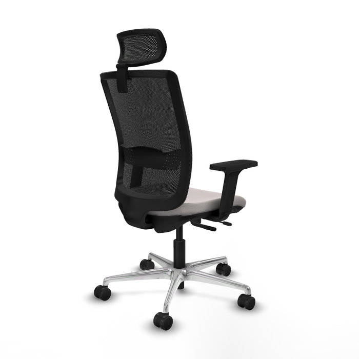 PIQUERAS Y CRESPO Silla de oficina Haches con mecanismo Sincro/Traslack, Blanco y Negro