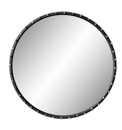 DKD Home Decor Espejo Moderno Negro Dorado 3.5 x 90 x 90 cm Hierro Cristal