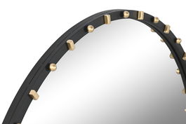 DKD Home Decor Espejo Moderno Negro Dorado 3.5 x 90 x 90 cm Hierro Cristal