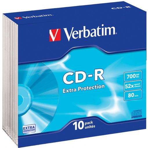 Verbatim CD-R DataLife Extra Protection 700MB 52x (Pack de 10 unidades Slim Case)
