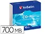 Verbatim CD-ROM Extra Protección Capacidad 700MB Velocidad 52x 80 Min Pack 10 Unidades Caja Slim