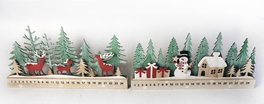 DKD Home Decor Calendario de Adviento de Madera RENO - Navidad Alpina