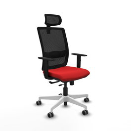 PIQUERAS Y CRESPO Silla de oficina Haches con mecanismo Sincro/Traslack, Rojo y Negro