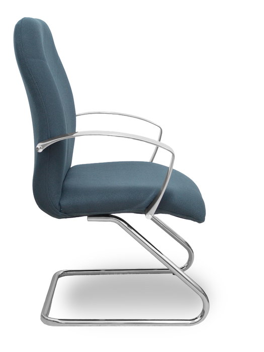 Silla Caudete confidente tapizada con Tela color Gris oscuro. Brazos fijos Silla Caudete confidente tapizada con Tela color Gris oscuro. Brazos fijos