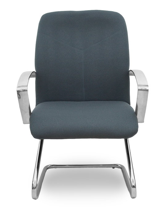 Silla Caudete confidente tapizada con Tela color Gris oscuro. Brazos fijos Silla Caudete confidente tapizada con Tela color Gris oscuro. Brazos fijos