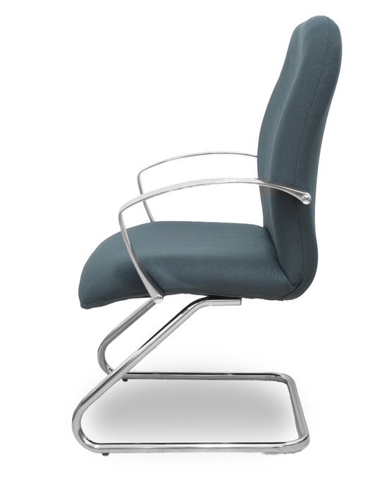 Silla Caudete confidente tapizada con Tela color Gris oscuro. Brazos fijos Silla Caudete confidente tapizada con Tela color Gris oscuro. Brazos fijos