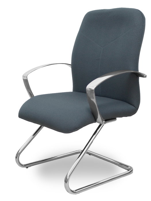 Silla Caudete confidente tapizada con Tela color Gris oscuro. Brazos fijos Silla Caudete confidente tapizada con Tela color Gris oscuro. Brazos fijos