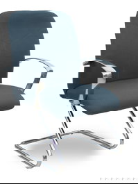 Silla Caudete confidente tapizada con Tela color Gris oscuro. Brazos fijos