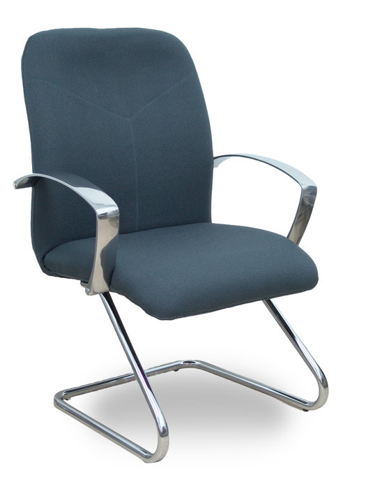 Silla Caudete confidente tapizada con Tela color Gris oscuro. Brazos fijos Silla Caudete confidente tapizada con Tela color Gris oscuro. Brazos fijos