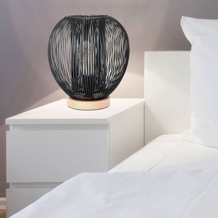 Home Deco Light Lámpara De Mesa Bola Negra Luminaire