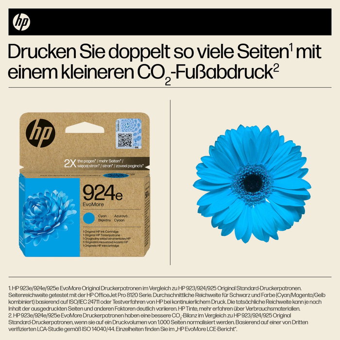 HP 924e EvoMore Cian Cartucho de Tinta XL