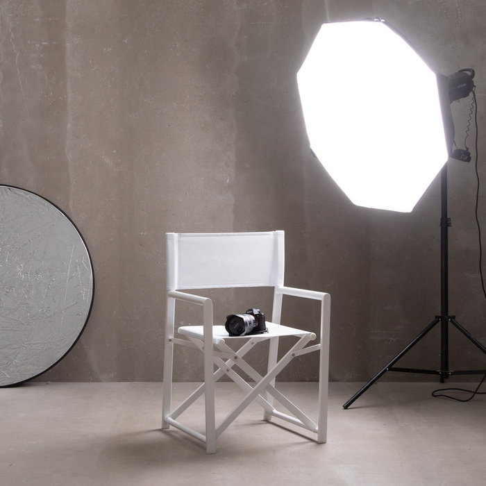 Silla Director Blanco Aluminio-Textileno 56 X 53 X 84 cm (Set de 2)