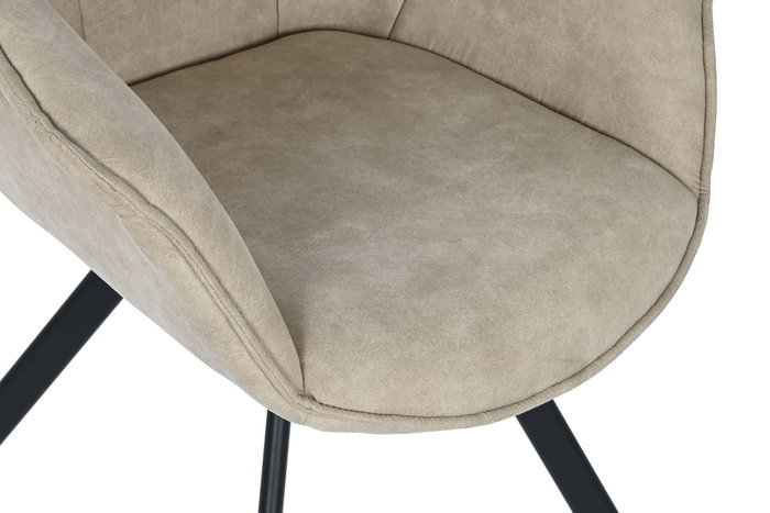 DKD Home Decor Silla de Microfibra Beige con Simil Piel