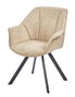 DKD Home Decor Silla de Microfibra Beige con Simil Piel