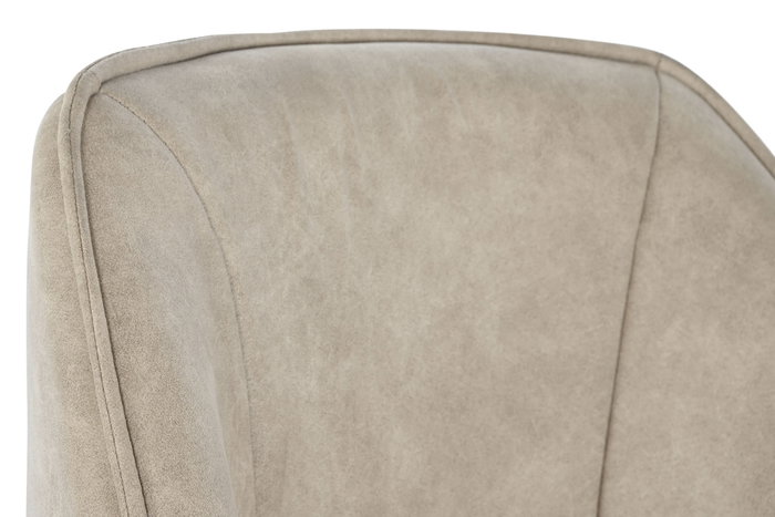 DKD Home Decor Silla de Microfibra Beige con Simil Piel