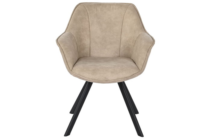 DKD Home Decor Silla de Microfibra Beige con Simil Piel